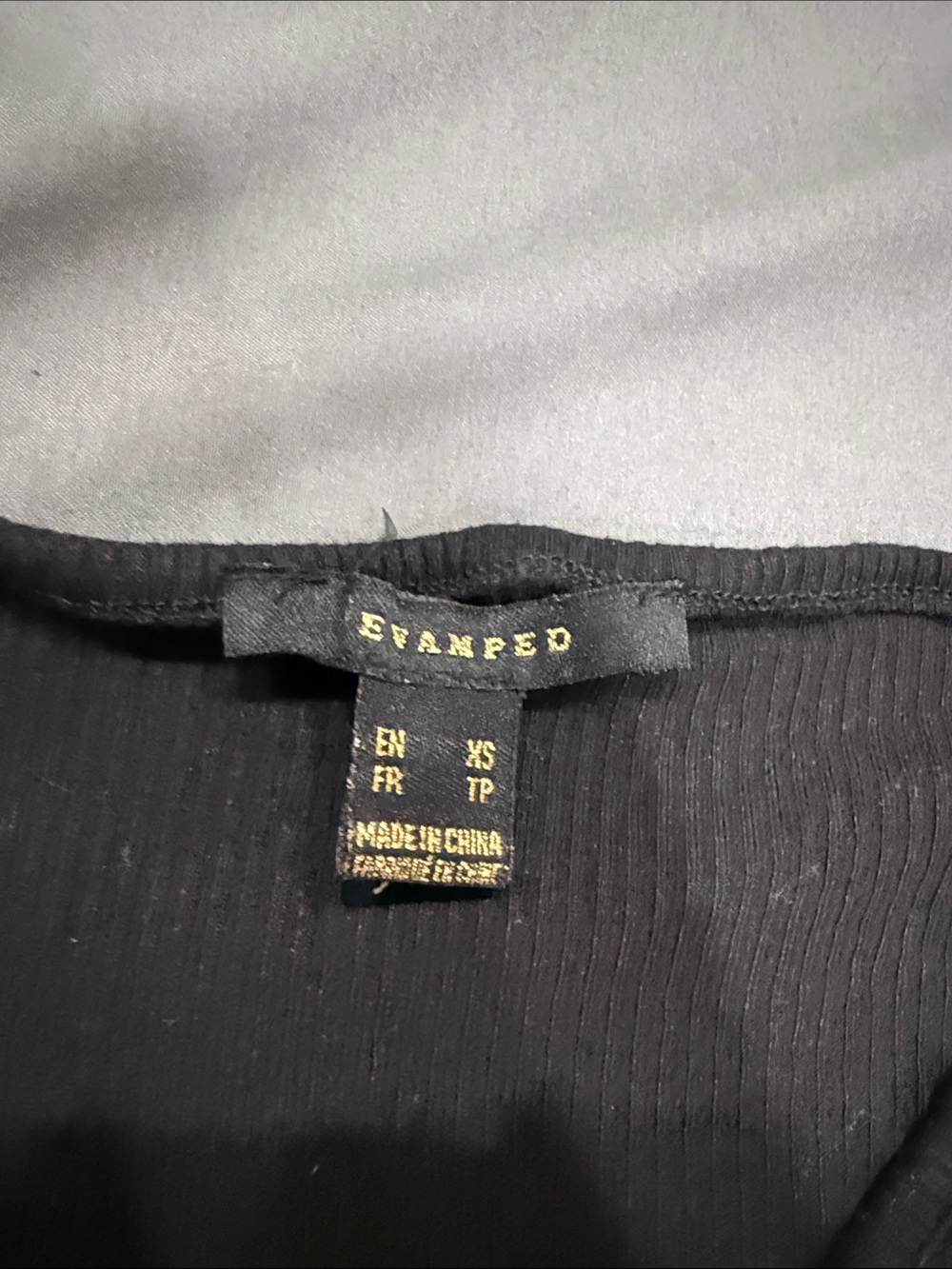 Revamped Black Ribbed Wrap Crop Top - Picture 2 of 3